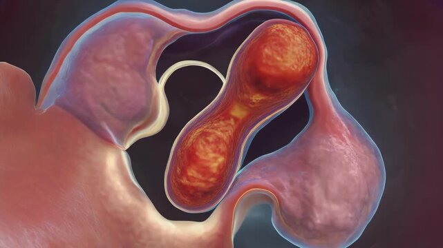 Umbilical Cord Cross Section Showing Wharton&rsquo;s Jelly and Three Vessels for Obstetric Education