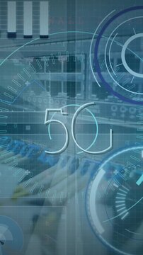 Animation of 5g diverse data processing on digital screen
