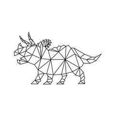 Geometric triceratops dinosaur logo icon vector © Tarwiyah