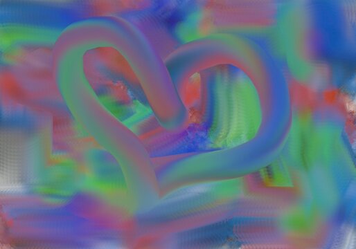 Heart abstract digital art creates a vibrant and colorful background