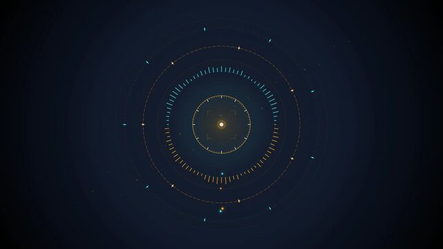Futuristic digital circular interface radar scan animation for advanced data visualization and high tech navigation footage