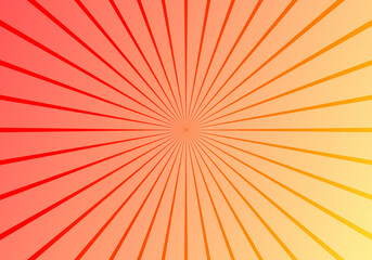 Fototapeta premium orange yellow gradient background with red sunray burst vintage comic style