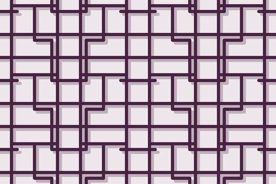 Seamless purple pattern of mirrored maze lines