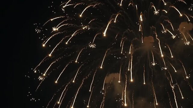 Firework explosion illuminating night sky during celebration festival event