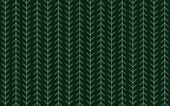 Repeating herringbone pattern with light green lines on a dark forest green background texture