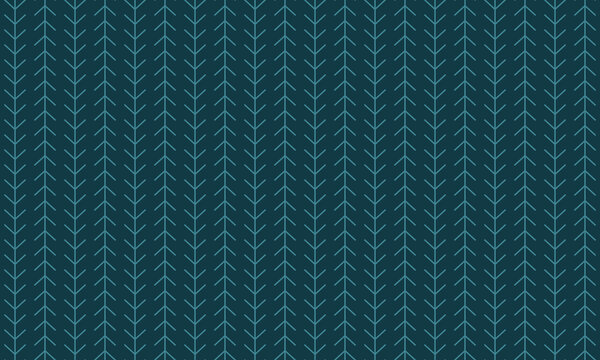 Repeating herringbone pattern with teal lines on a dark teal blue background texture