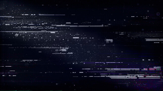 Abstract Dark VHS Glitch Texture Overlay with Static Noise and Digital Tracking Lines