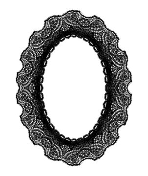 Black Lace Oval Frame Vintage Transparent Dark Coquette Dark Academia Romantic Gothic Invitation Decoration