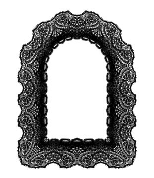Black Lace Photo Frame Dark Coquette Transparent Overlay Border Vintage Dark Academia Gothic Invitation
