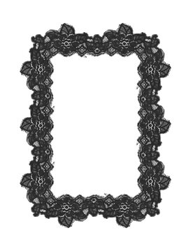 Black Dark Coquette Frame Romantic Floral Lace Transparent Dark Academia Gothic Vintage Banner For Invitation Poster and Photo