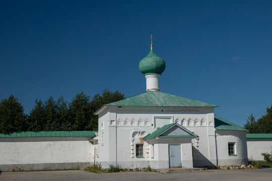  Staraya Sloboda, Leningrad Oblast, Russia.  Gate Church of St. Nicholas the Wonderworker (or the Church of the Beheading of St. John the Baptist), located at the Alexander-Svirsky Monastery