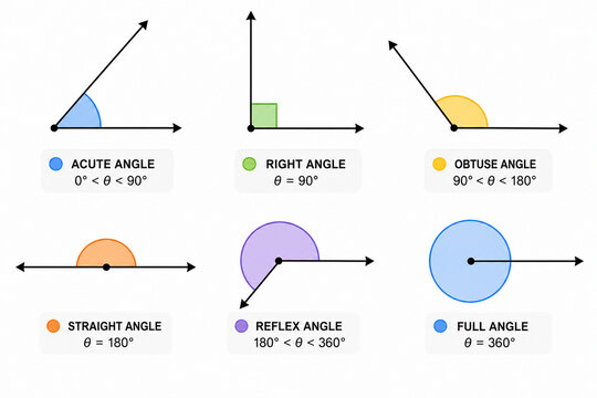 Types Of Angles Educational Diagram
