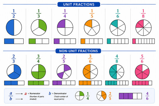 Fraction Parts Educational Diagram