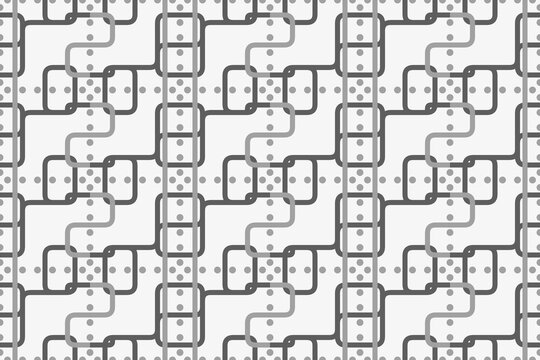 Blue geometric seamless pattern, mirrored maze lines