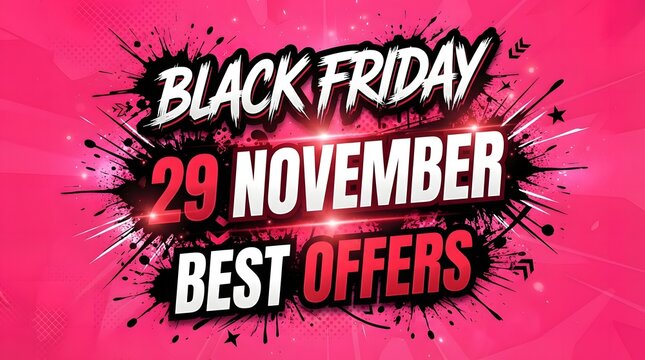 Explosive Black Friday Sale Event with Massive Discounts and Best Offers on November 29 Highlighted in Vibrant Design
