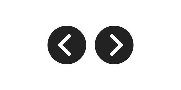 Set of left and right directional arrows inside black circles for image carousel navigation.