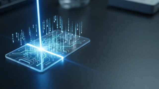 Blue laser light scanning transparent digital circuit board