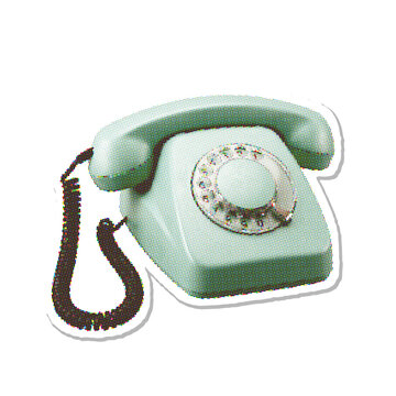 Rotary dial telephone handset with coiled cord halftone vector illustr
