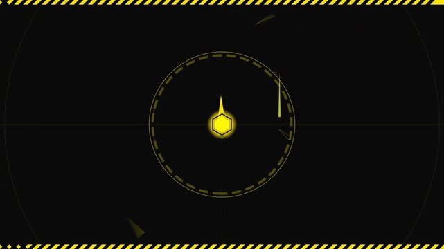 atomic yellow hazard portal shockwave vector graphic