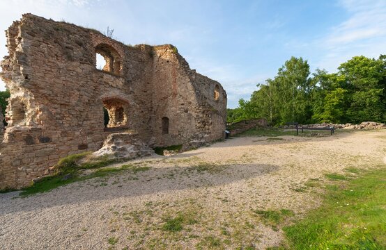 Latvia. Koknese Castle ruins in summer.