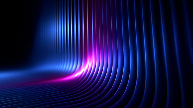 Abstract Futuristic Neon Curved Lines Background