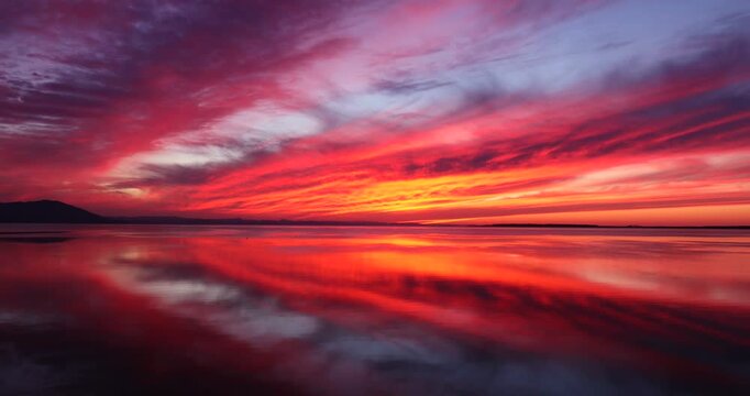 サロマ湖の夕焼け