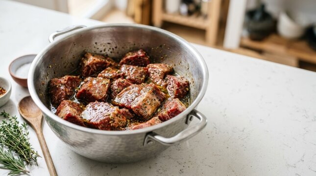Marinating Raw Beef Chunks