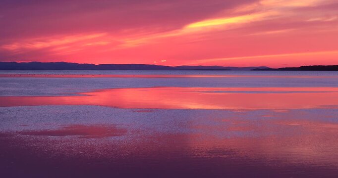 サロマ湖の夕焼け