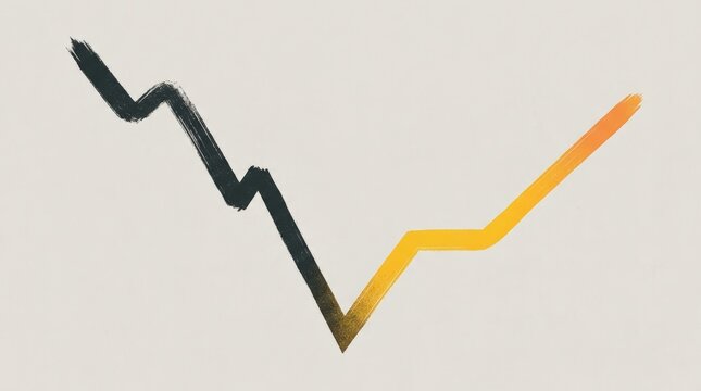 Sharp downturn and recovery line graph on neutral background