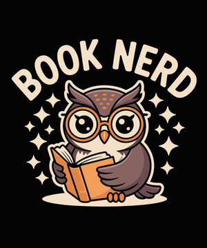 Cute Owl Book Nerd Reading Humor Design