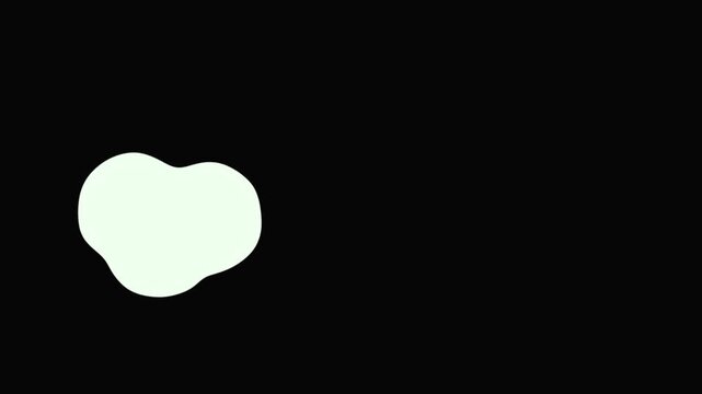 Liquid blob morphing smoothly against black background, minimal organic shape animation for modern motion graphics, branding, presentations, and digital