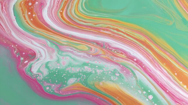 Vibrant abstract swirls in pink and aqua tones. Artificial intelligence image