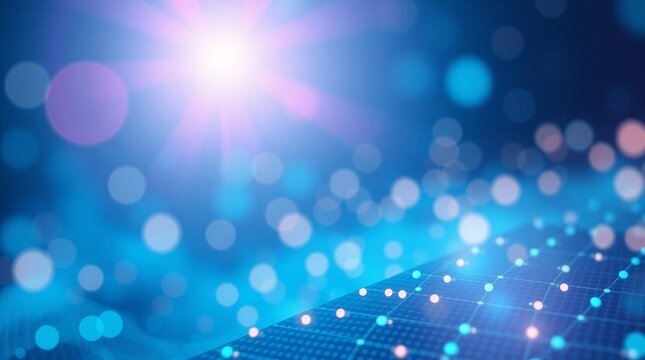 Abstract Blue Technology Business Background with Digital Grid