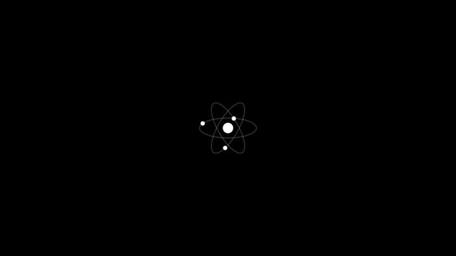 Atomic Model Science Electron Orbit Shells Loading Screen Motion Graphic 4K Seamless Loop Video