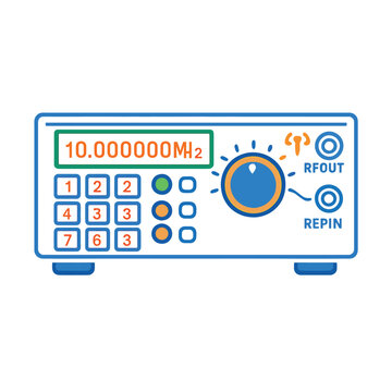 Digital frequency meter with colorful buttons and display interface