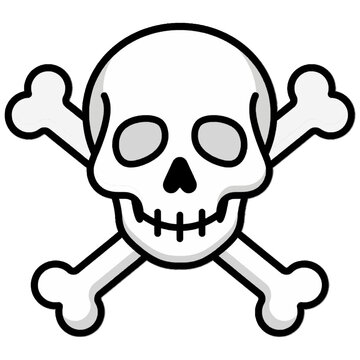Classic Danger Symbol Skull and Crossbones Warning Graphic Illustration