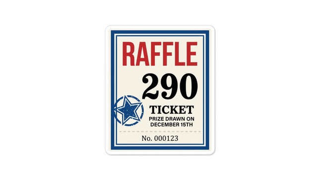 Raffle Ticket Isolated - Prize Drawn December 15th - Number 290