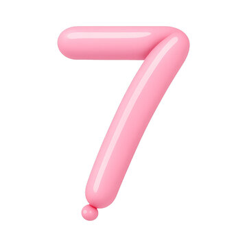 PNG Pink balloon number seven illustration.