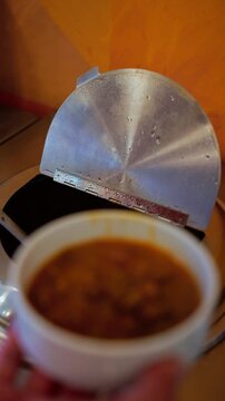 Traditional Konya Okra Soup Served in a Restaurant