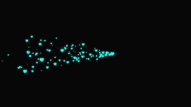 Magical love shape with twinkling glitter star lines, glowing doodle stars, white sparkling particles, romantic heart trails and valentine shimmer effects on black background