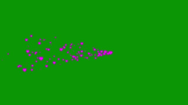Magical love shape with twinkling glitter star lines, glowing doodle stars, white sparkling particles, romantic heart trails and valentine shimmer effects on green background