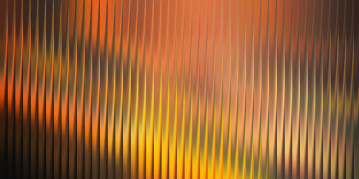 3d rendering, abstract vertical lines with warm orange and yellow gradient light effect