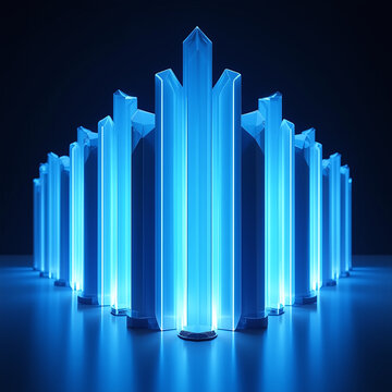 Futuristic GPU concept sculptural hero object 3D render