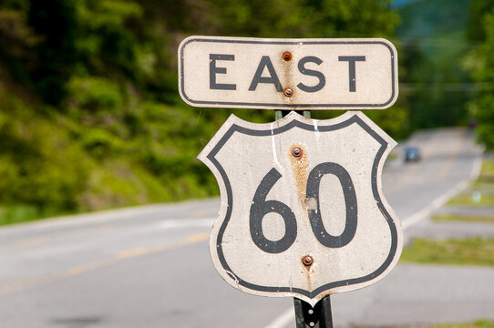 US 60 Highway sign rusted