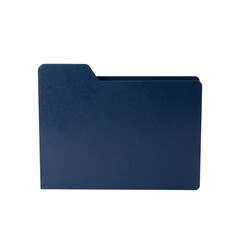Fototapeta premium Closed dark blue textured paper folder on a white background