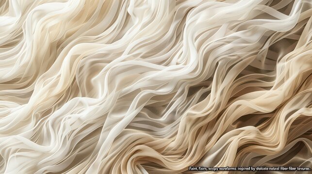 Fabric waves in cream and beige tones create an abstract background.