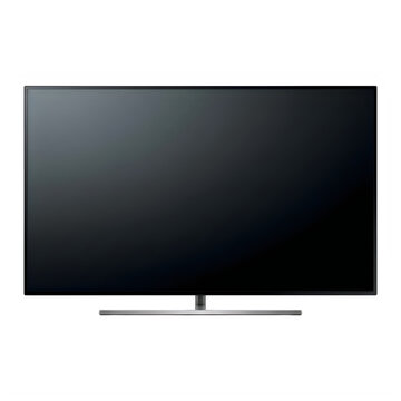 Modern flat screen television with a large black monitor display for home media and entertainment
