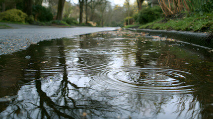 Fototapeta premium puddles of april rain