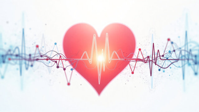 Heart Symbol With Pulse Lines And Medical Network Connections