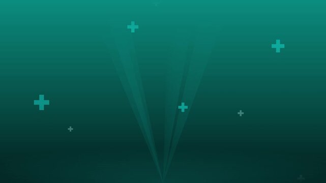 clean medical cross upward ray vector animation